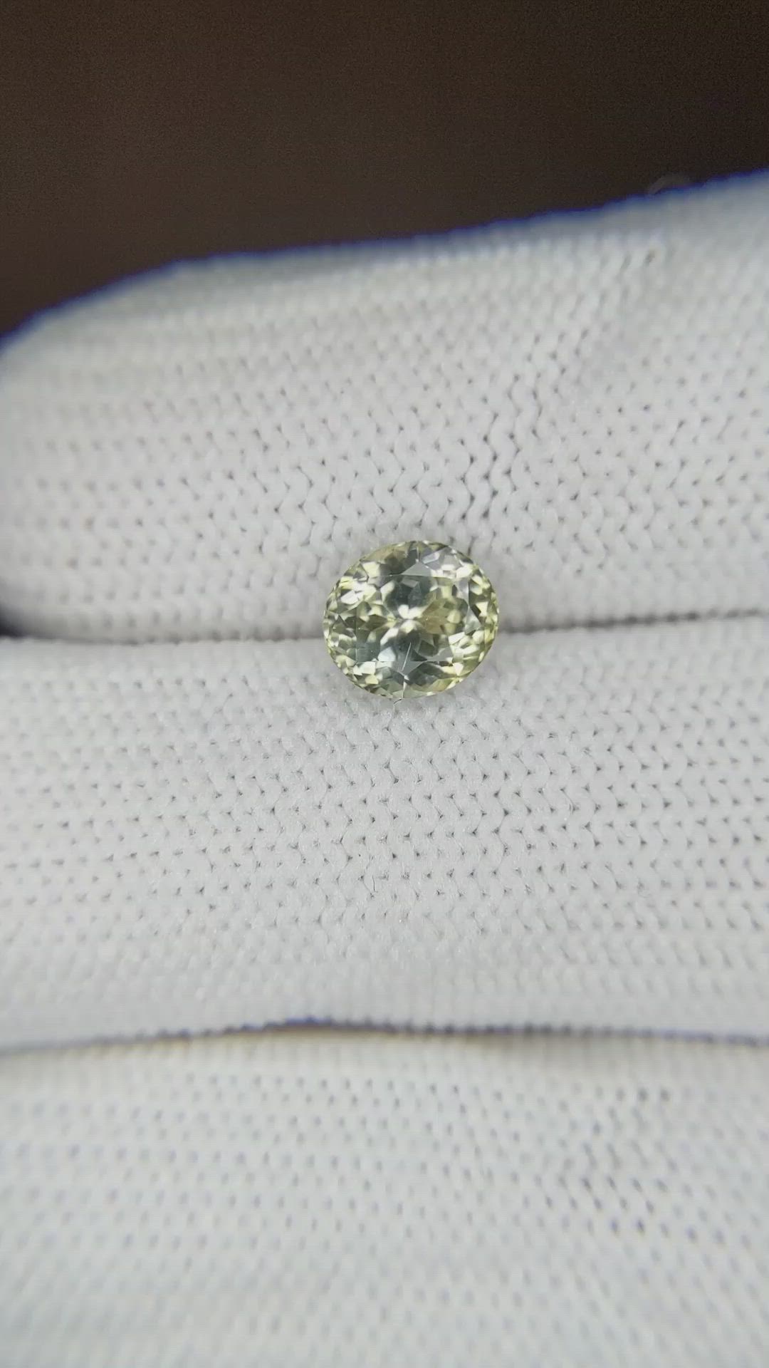 1.43 Ct. Yellowish Green Sapphire from Montana Size Video