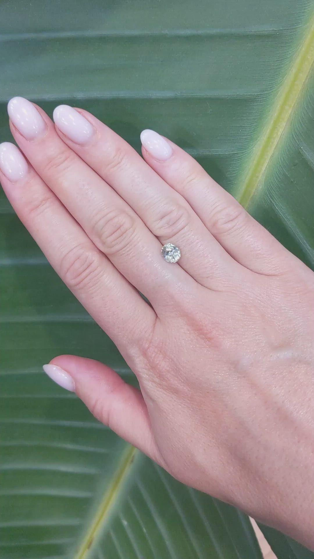 1.43 Ct. Yellowish Green Sapphire from Montana Size Video