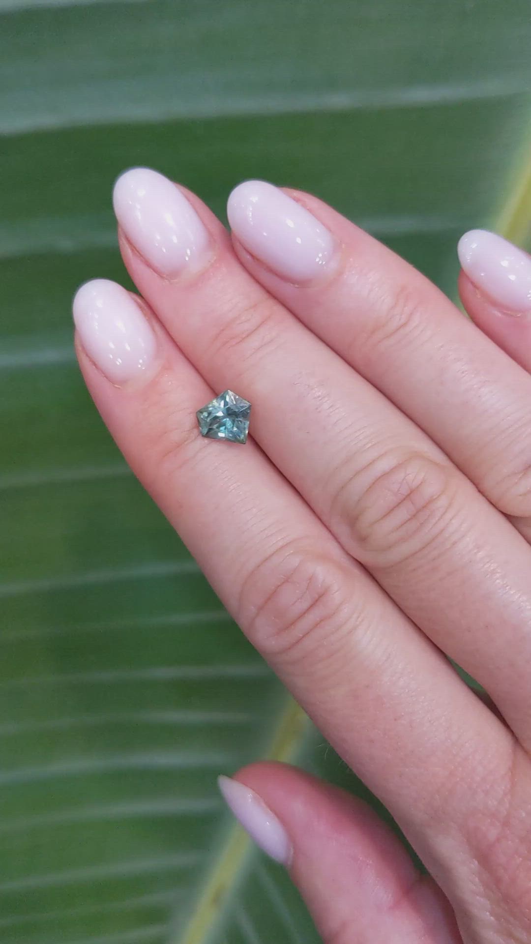 1.48 Ct. Greenish Blue Sapphire from Montana Size Video