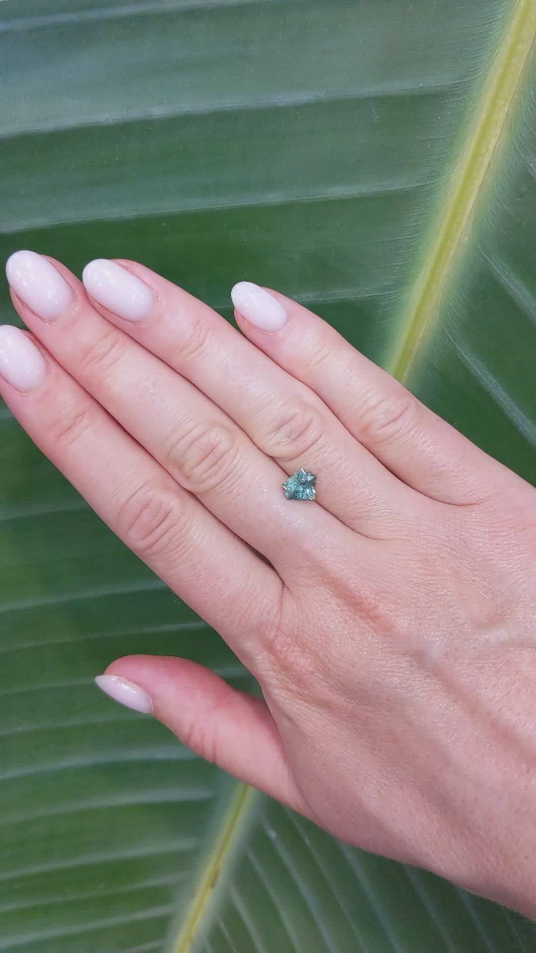 1.48 Ct. Greenish Blue Sapphire from Montana Size Video