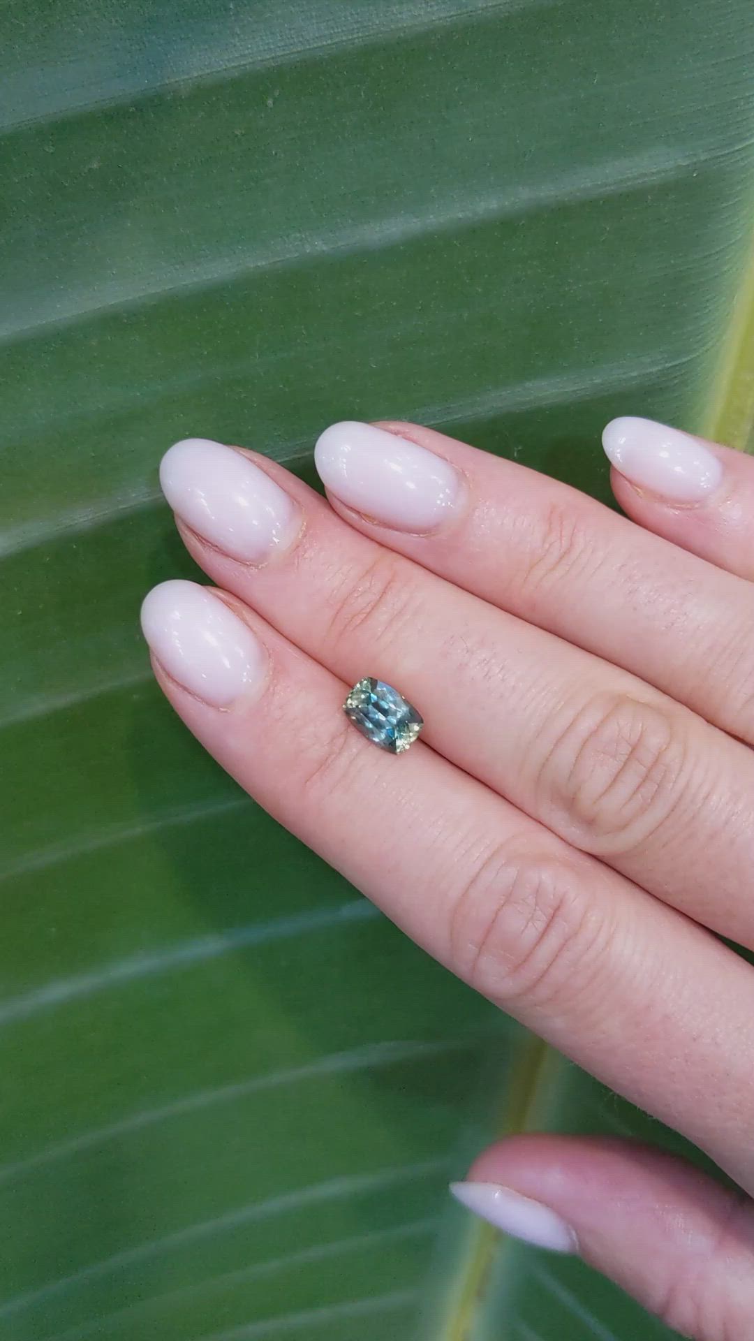 1.63 Ct. Green Sapphire from Montana Size Video