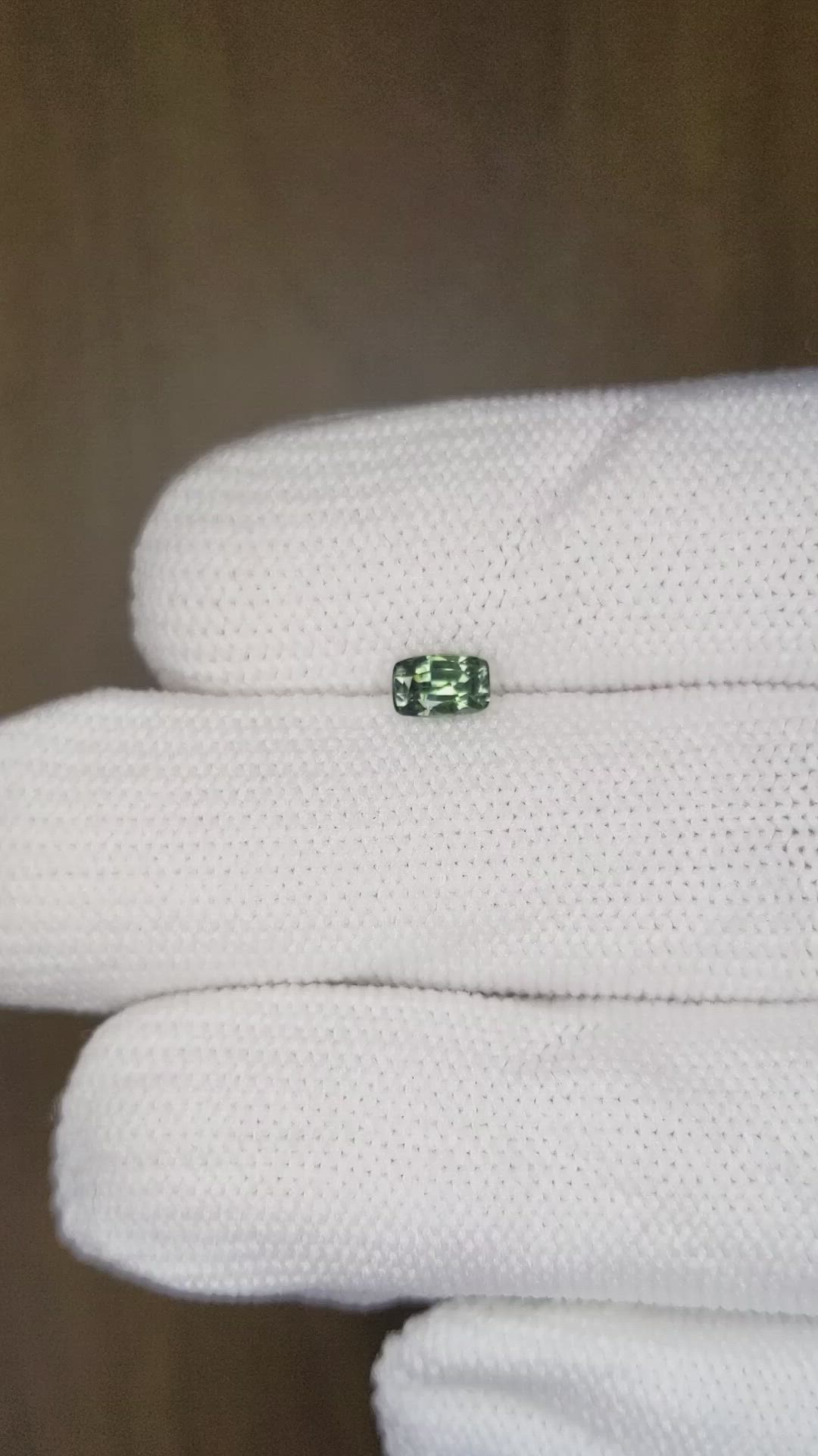 0.43 Ct. Green Sapphire from Ceylon (Sri Lanka) Size Video