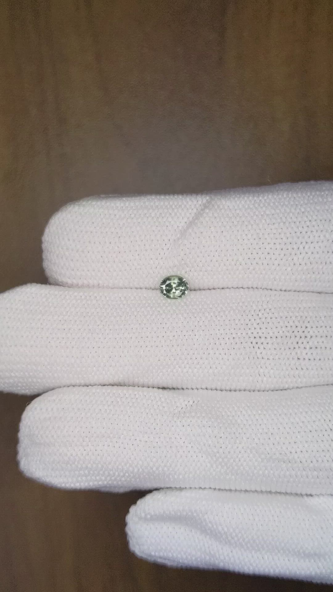 0.39 Ct. Green Sapphire from Ceylon (Sri Lanka) Size Video