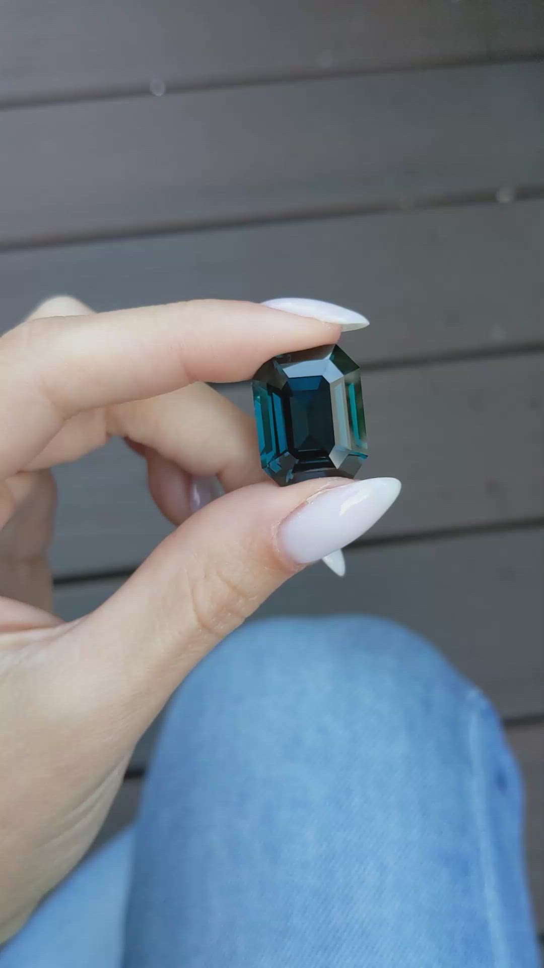 30.60 Ct. Bluish Green Sapphire from Ceylon (Sri Lanka) Size Video
