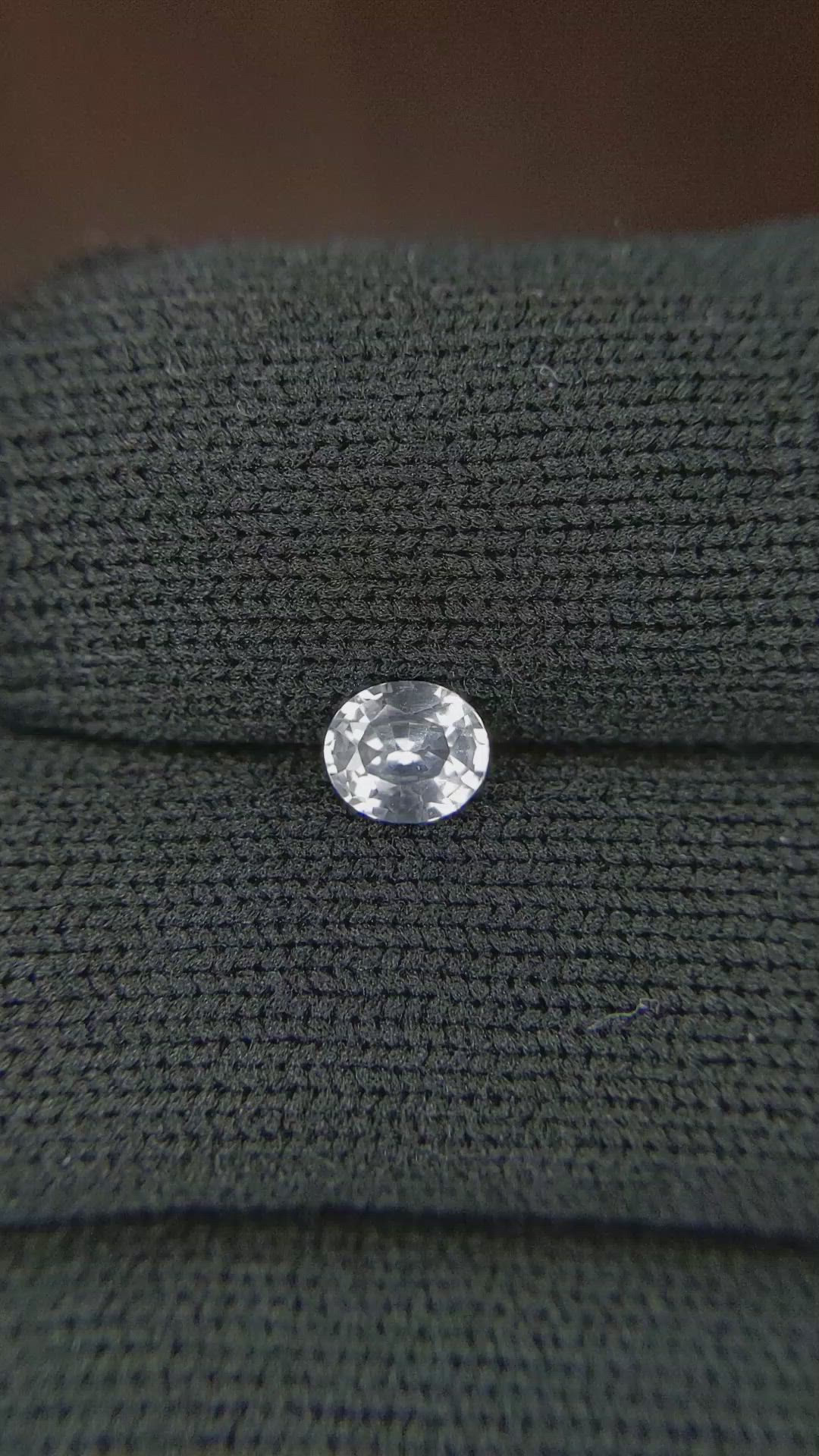 0.59 Ct. White Sapphire from Ceylon (Sri Lanka) Size Video