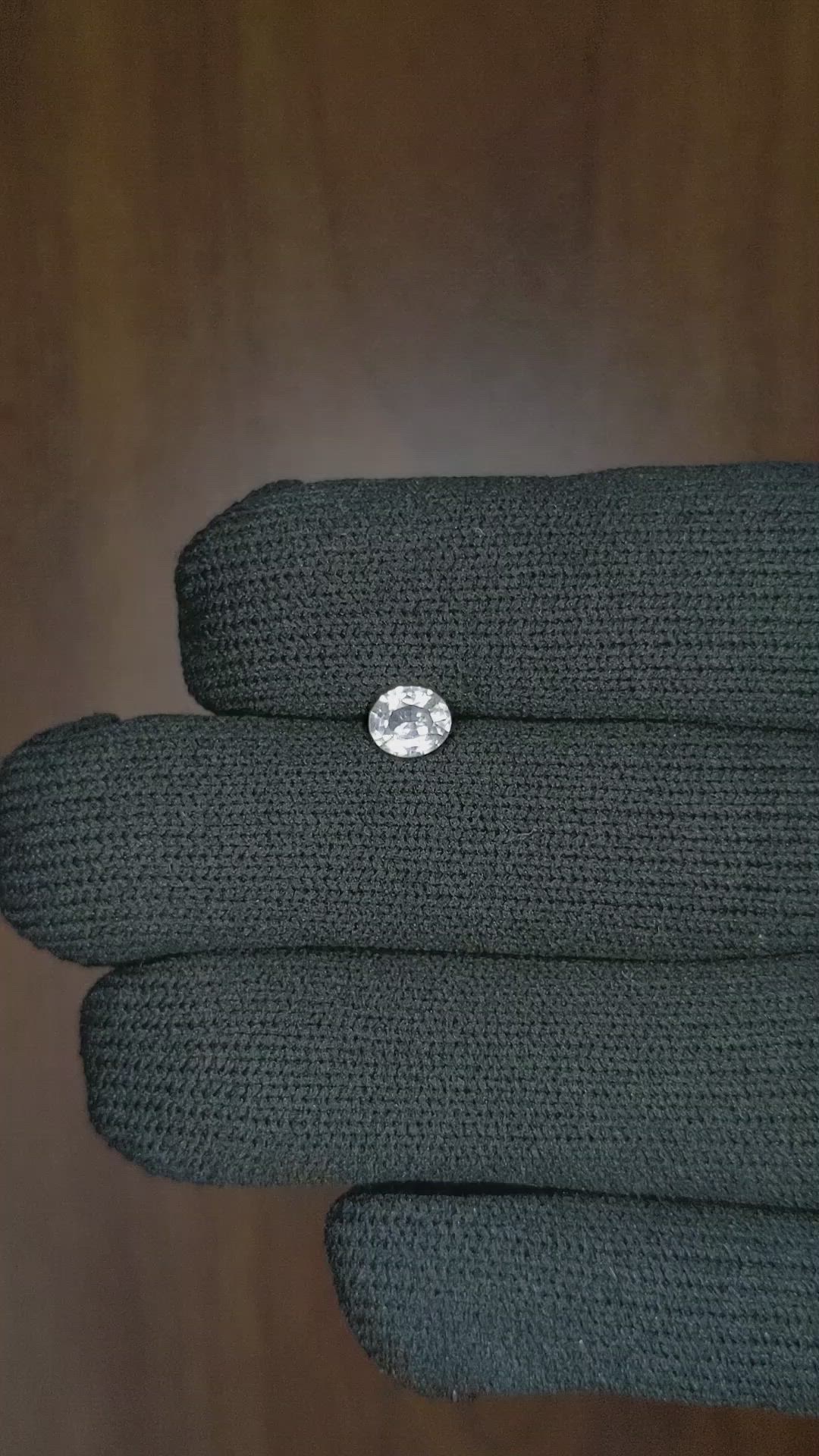 0.59 Ct. White Sapphire from Ceylon (Sri Lanka) Size Video