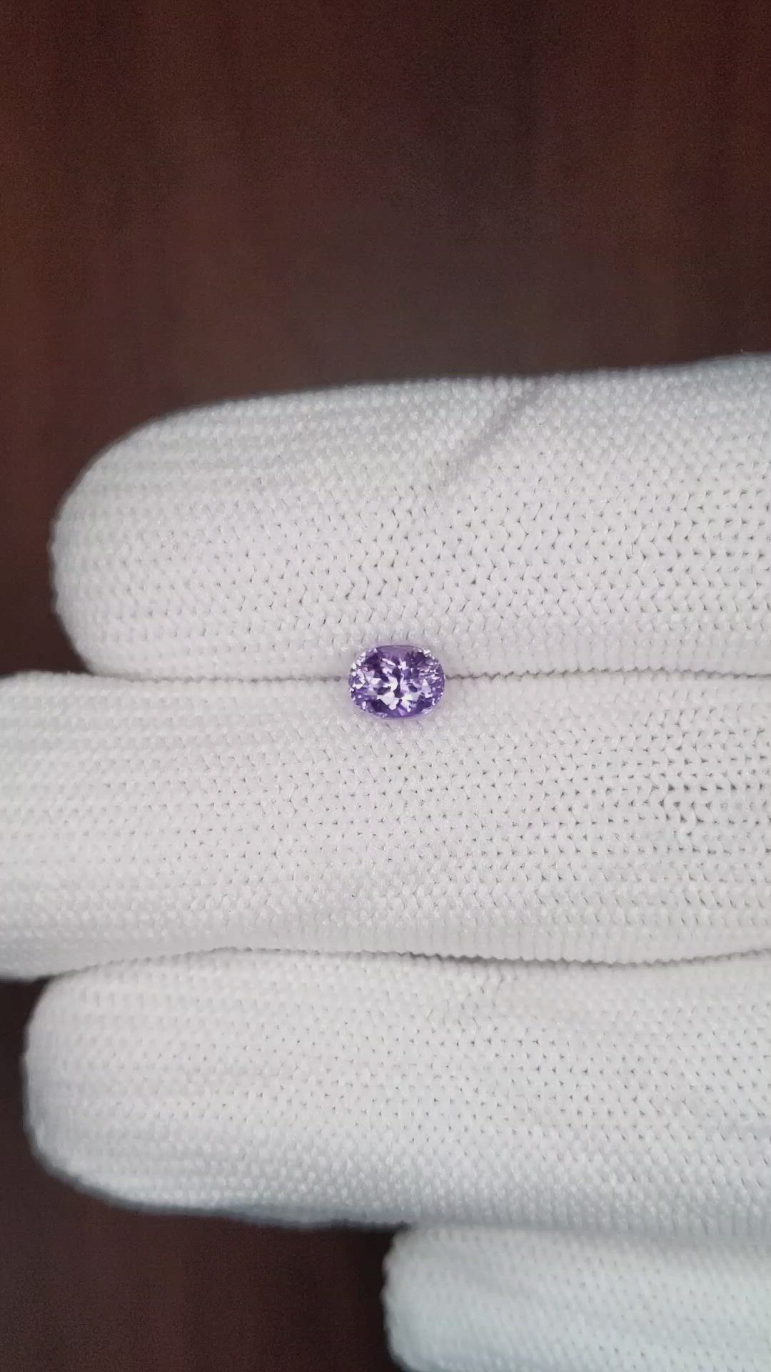 0.68 Ct. Purple Sapphire from Ceylon (Sri Lanka) Size Video