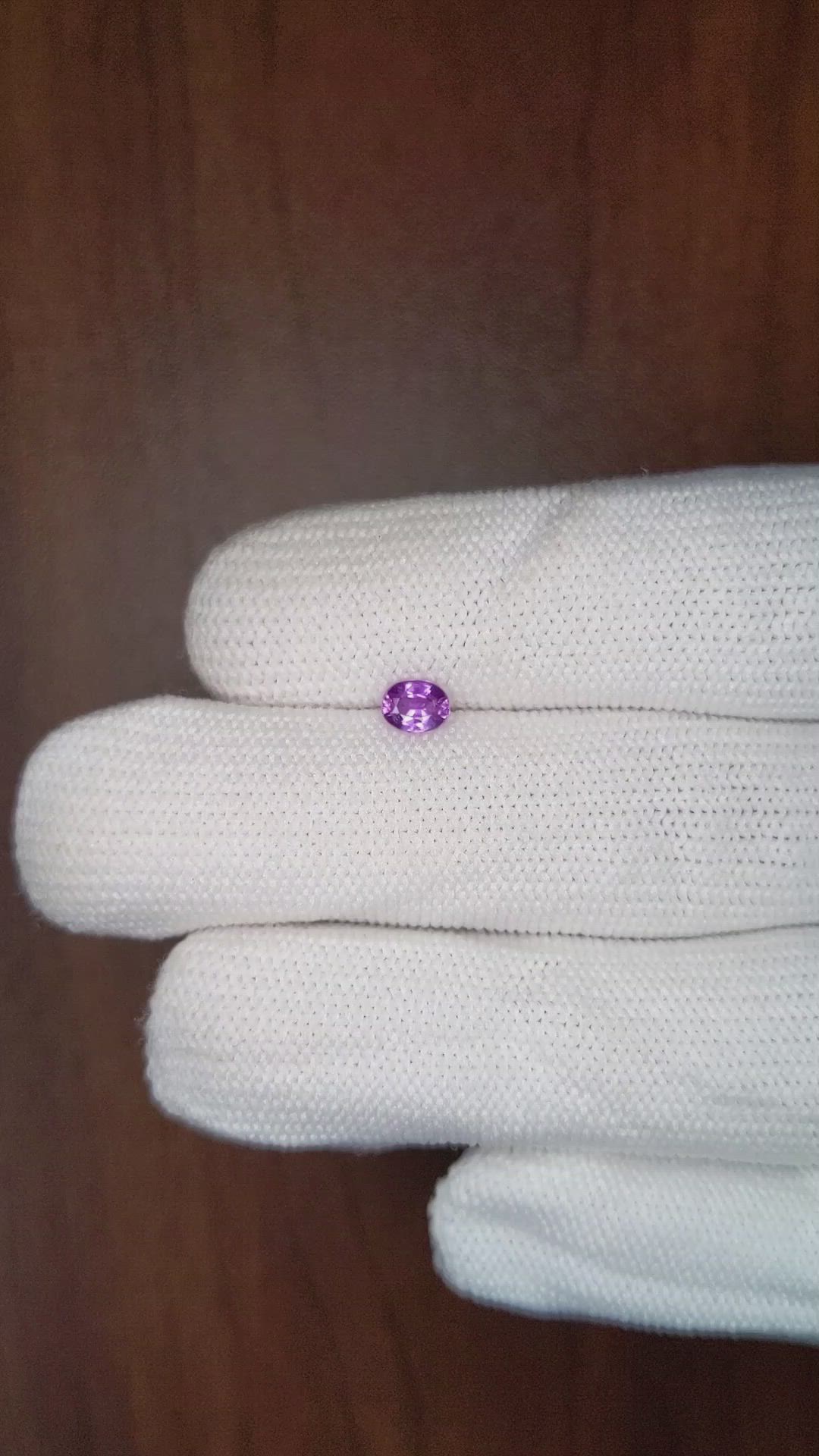 0.47 Ct. Purple Sapphire from Ceylon (Sri Lanka) Size Video