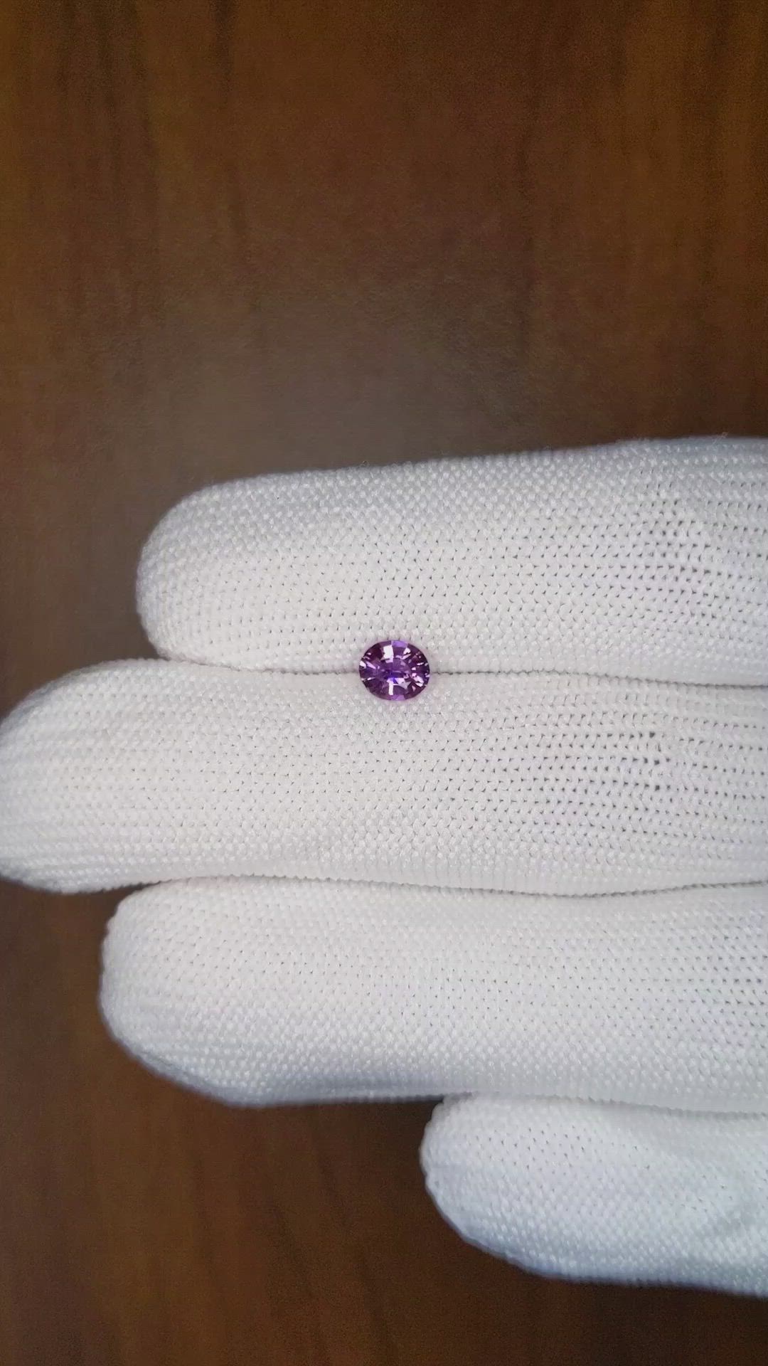 0.58 Ct. Purple Sapphire from Ceylon (Sri Lanka) Size Video