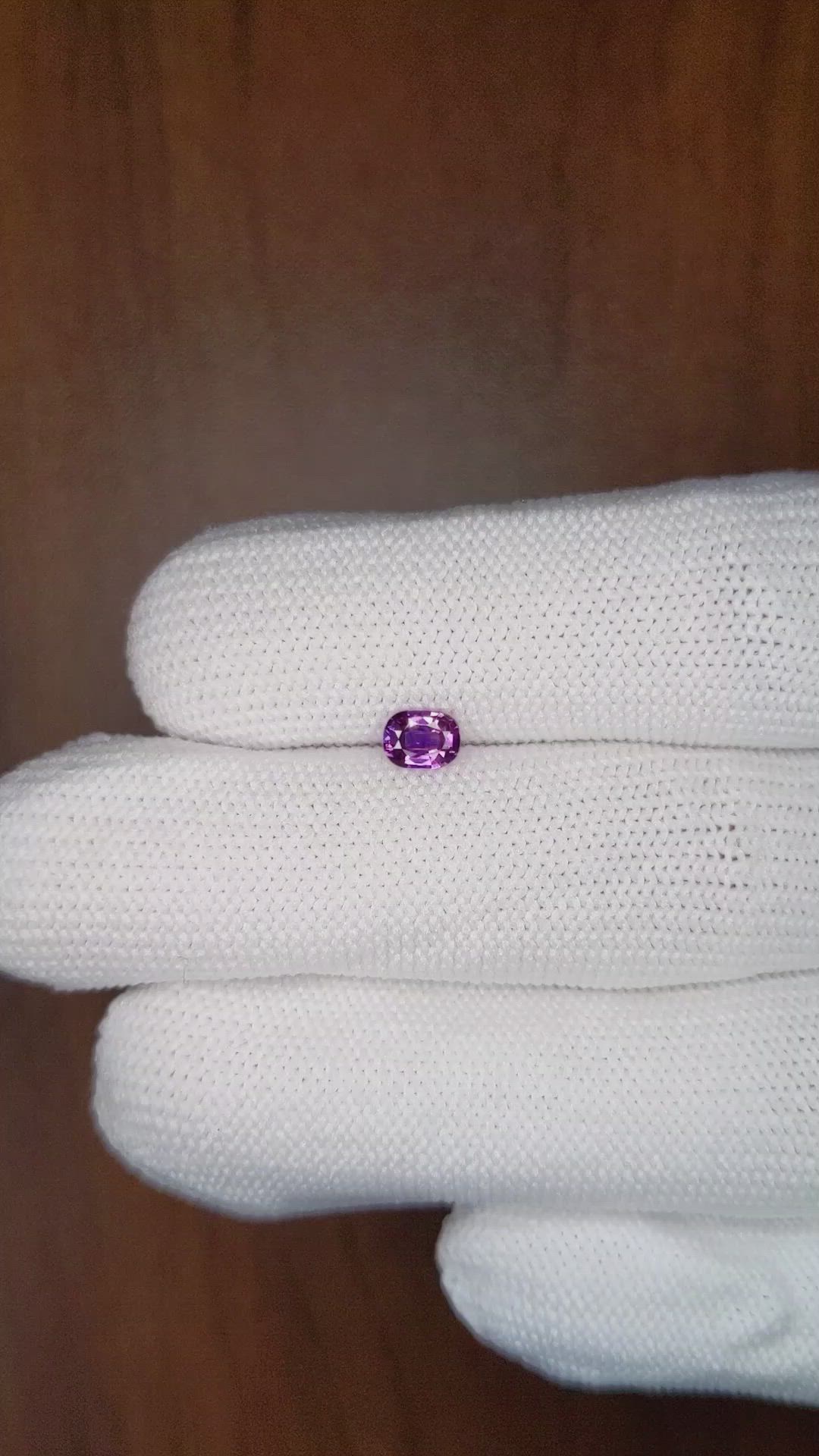 0.46 Ct. Purple Sapphire from Ceylon (Sri Lanka) Size Video