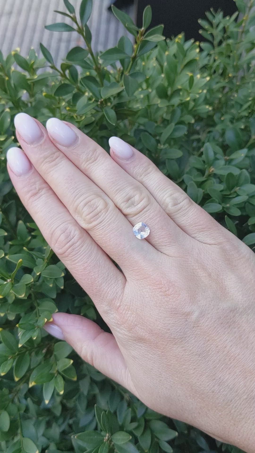 1.34 Ct. White Sapphire from Ceylon (Sri Lanka) Size Video