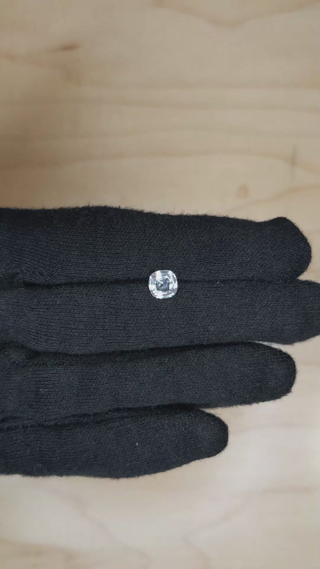 1.34 Ct. White Sapphire from Ceylon (Sri Lanka) Size Video