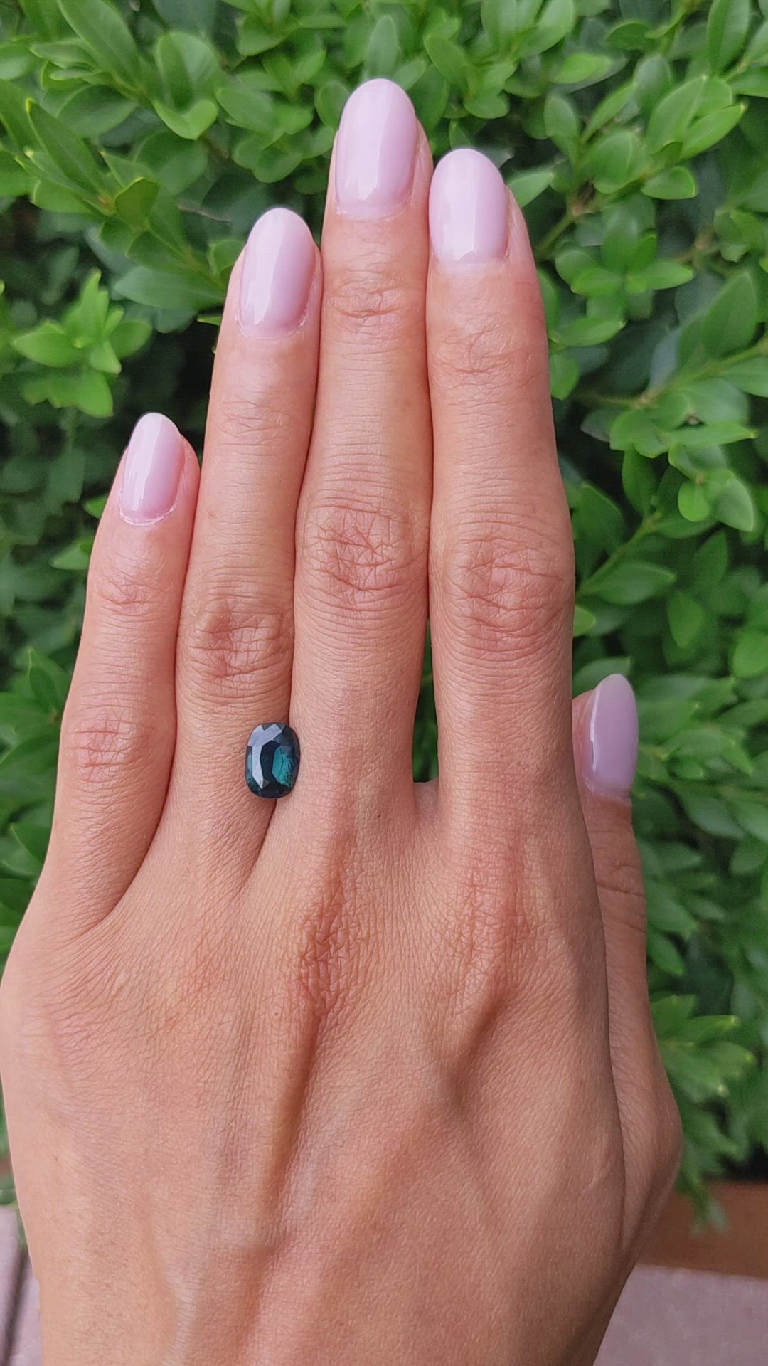 2.61 Ct. Bluish Green Sapphire from Ceylon (Sri Lanka) Size Video