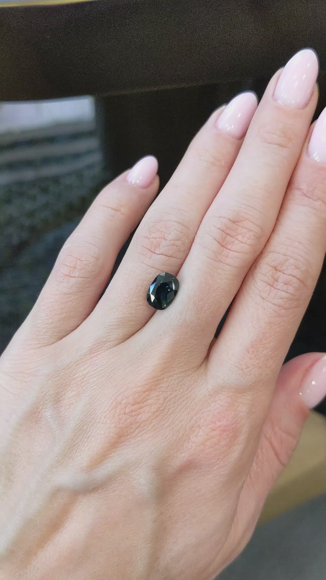 2.61 Ct. Bluish Green Sapphire from Ceylon (Sri Lanka) Size Video