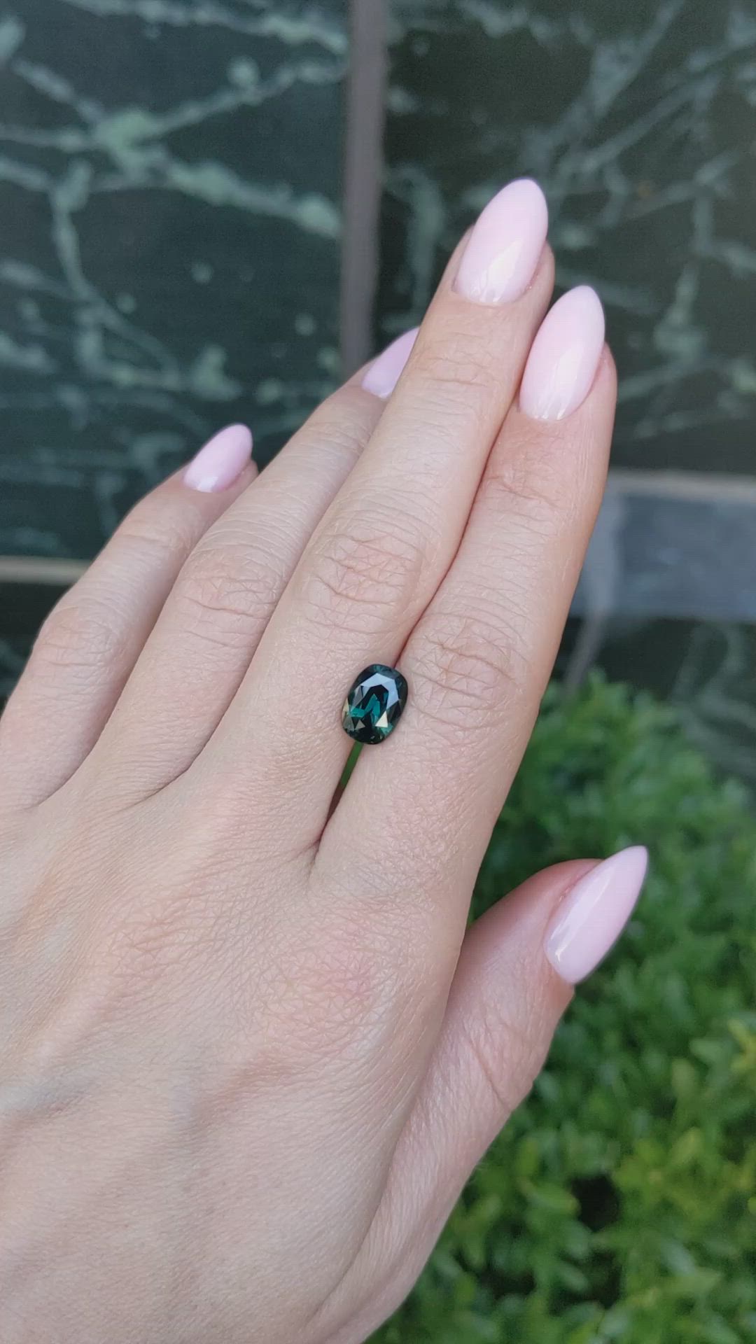 2.61 Ct. Bluish Green Sapphire from Ceylon (Sri Lanka) Size Video