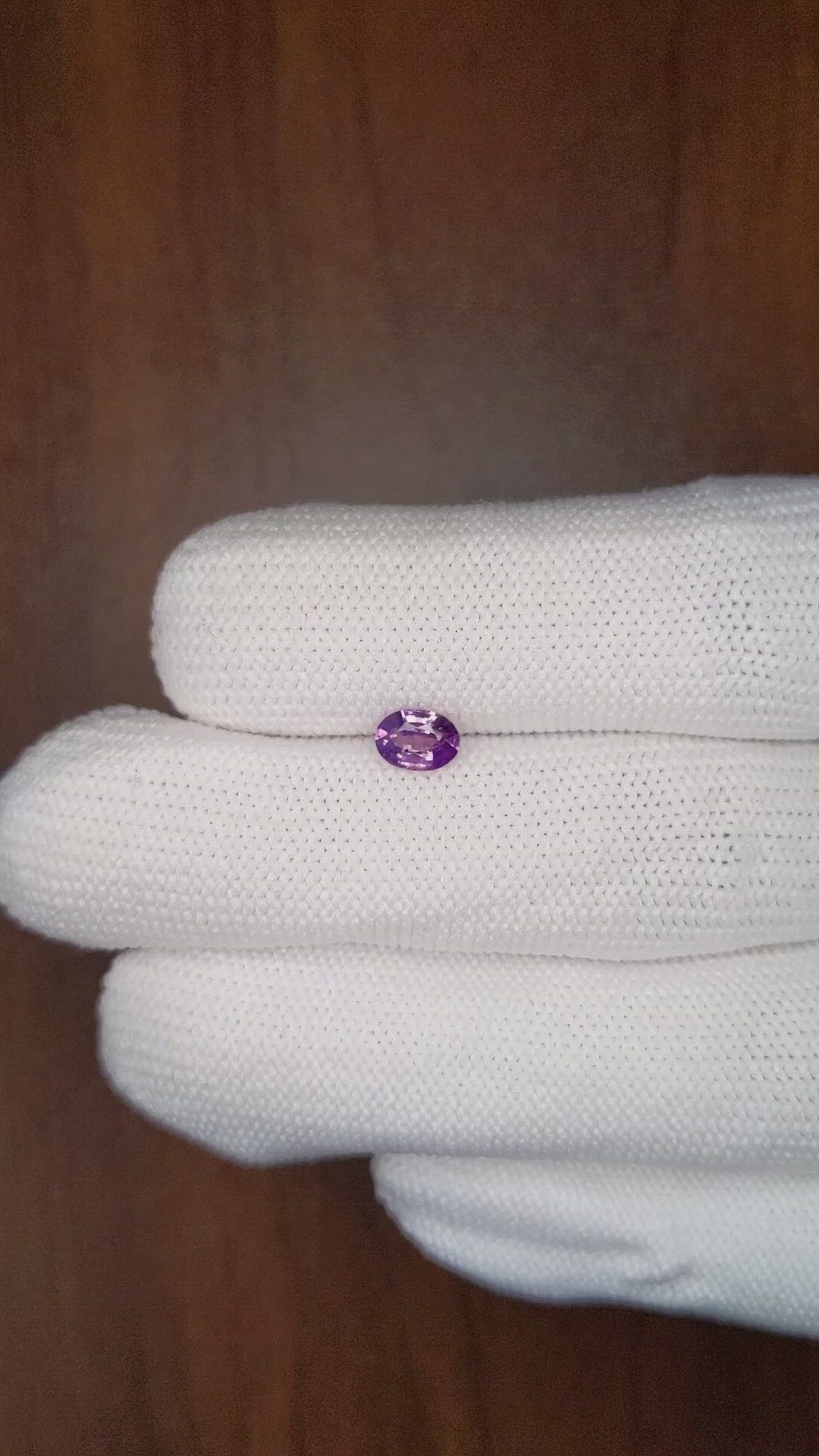 0.59 Ct. Purple Sapphire from Ceylon (Sri Lanka) Size Video