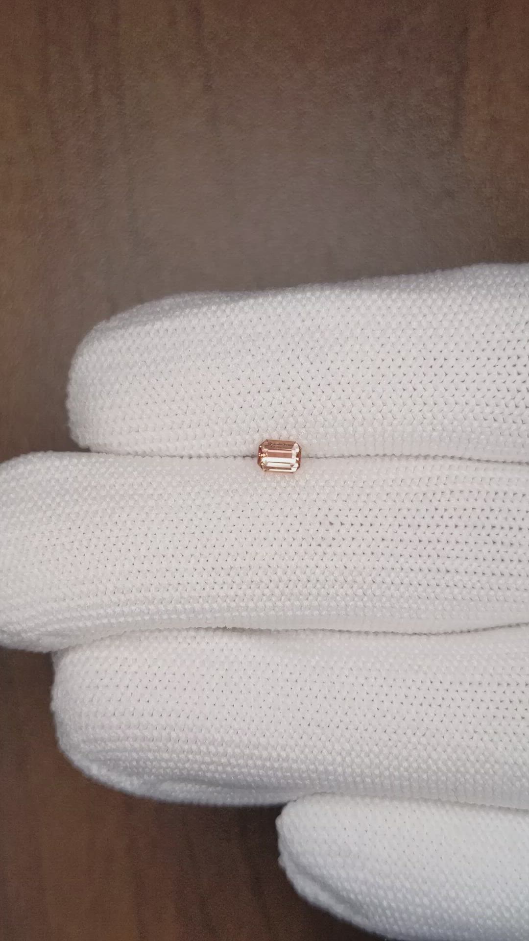 0.24 Ct. Peach Sapphire from Ceylon (Sri Lanka) Size Video