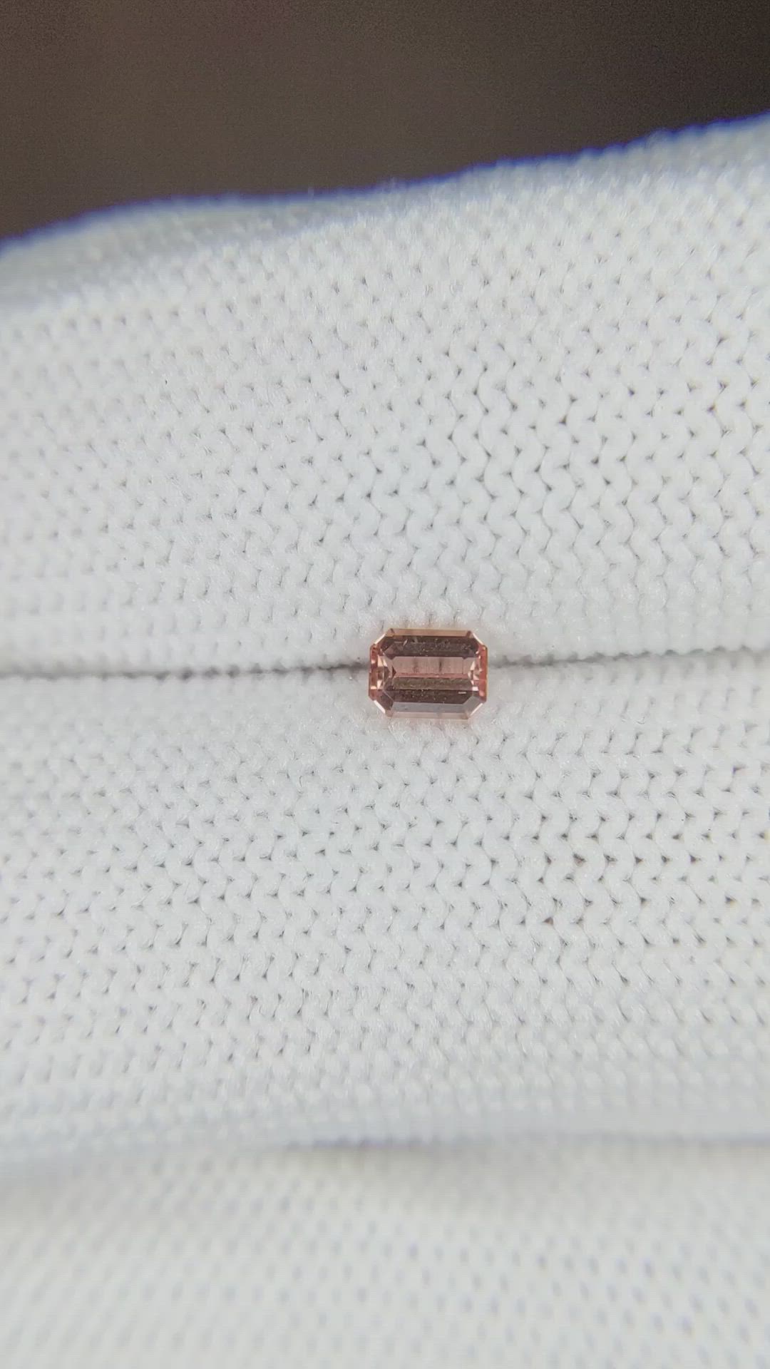0.24 Ct. Peach Sapphire from Ceylon (Sri Lanka) Size Video