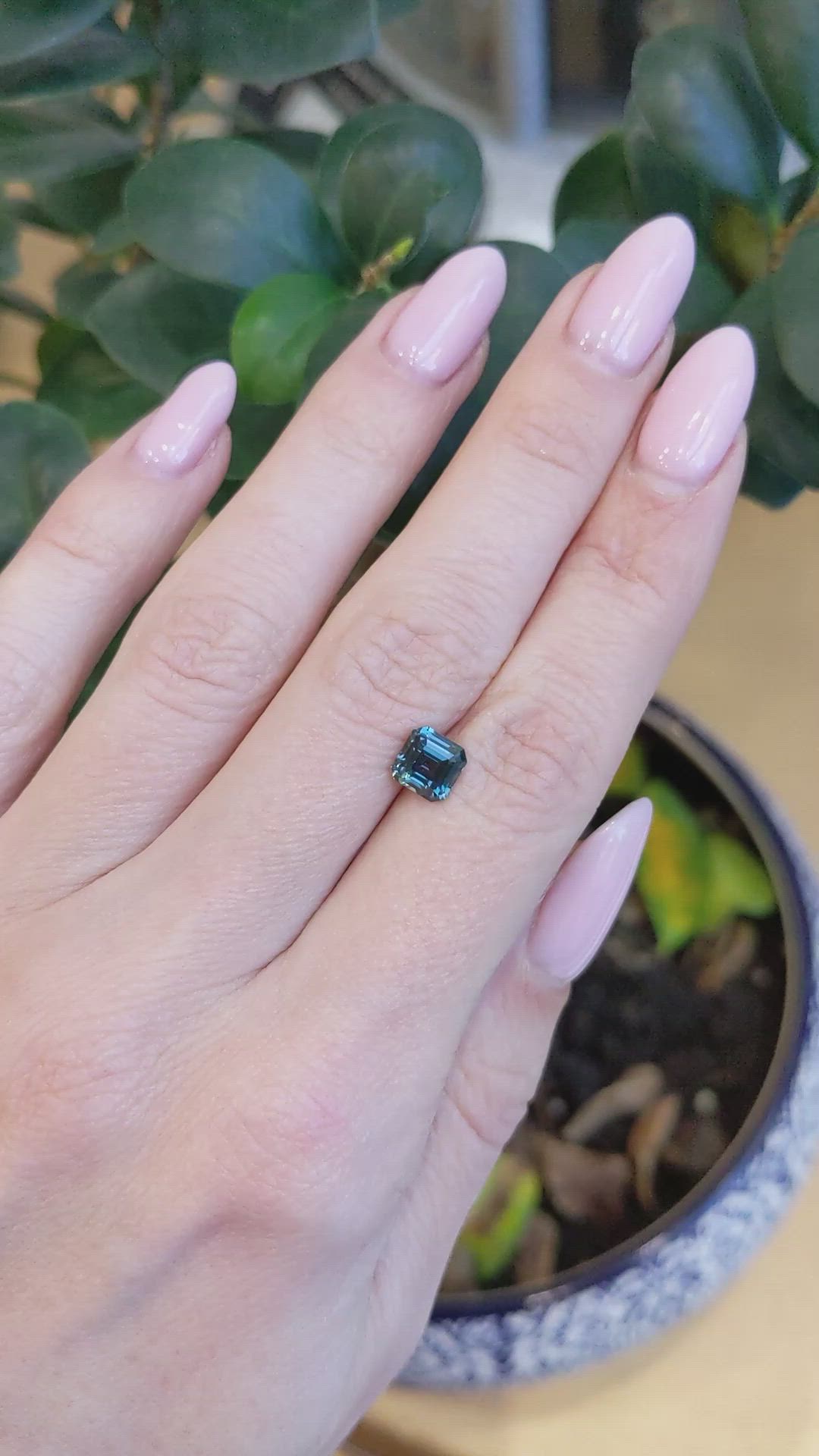 1.57 Ct. Greenish Blue Sapphire from Ceylon (Sri Lanka) Size Video