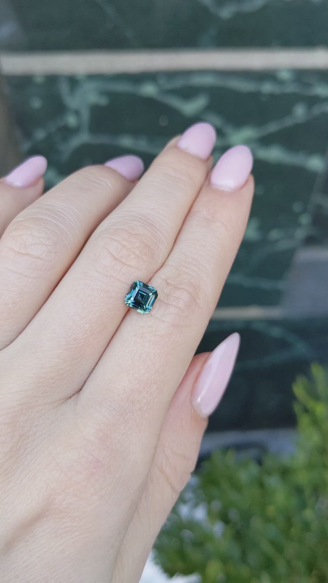 1.57 Ct. Greenish Blue Sapphire from Ceylon (Sri Lanka) Size Video