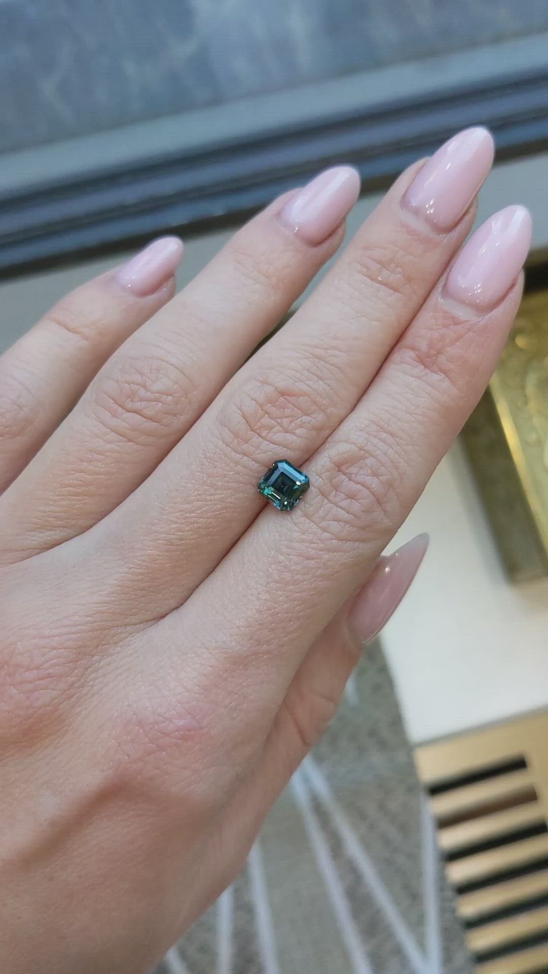 1.57 Ct. Greenish Blue Sapphire from Ceylon (Sri Lanka) Size Video