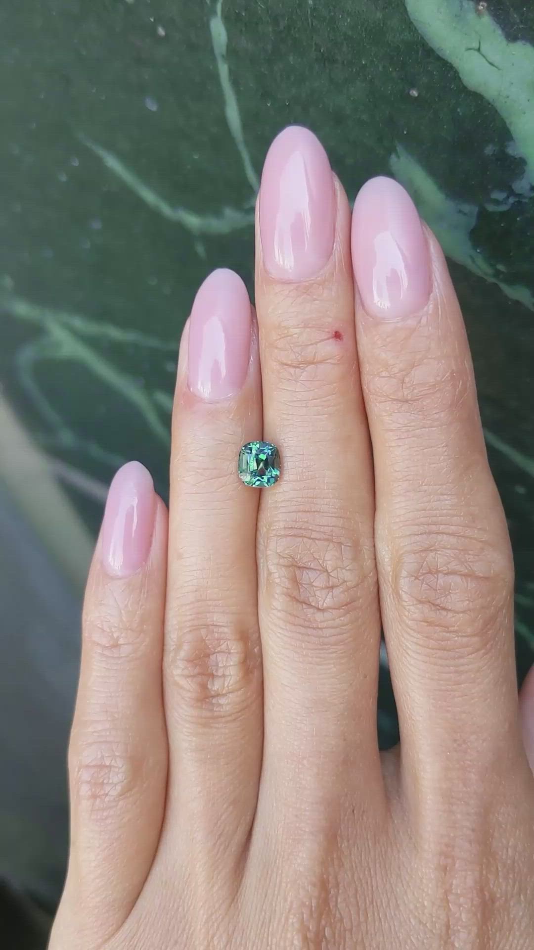 1.41 Ct. Bluish Green Sapphire from Ceylon (Sri Lanka) Size Video