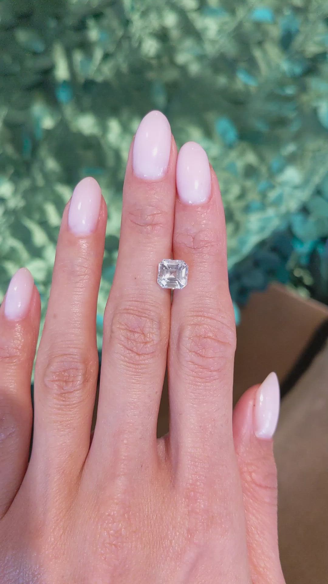 3.08 Ct. White Sapphire from Ceylon (Sri Lanka) Size Video