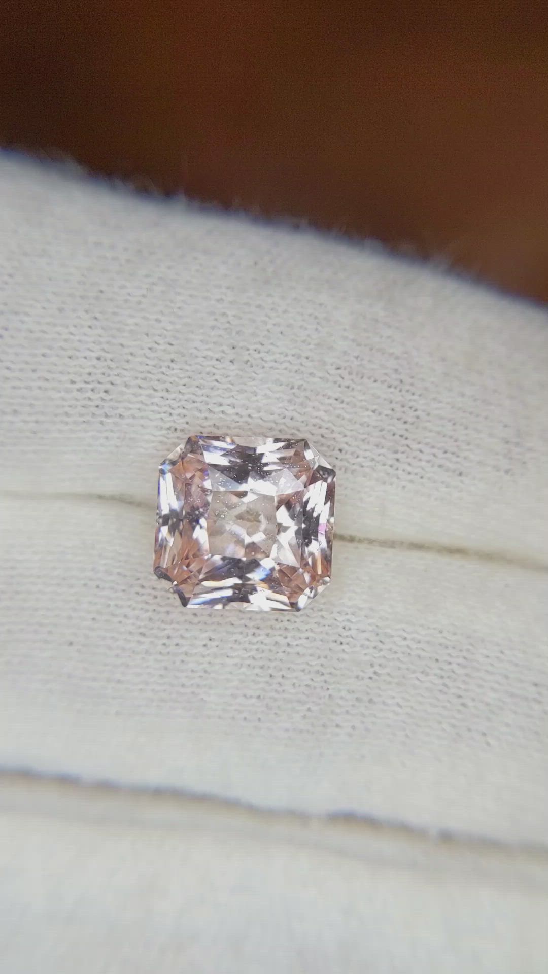 4.95 Ct. Peach Sapphire from Ceylon (Sri Lanka) Size Video