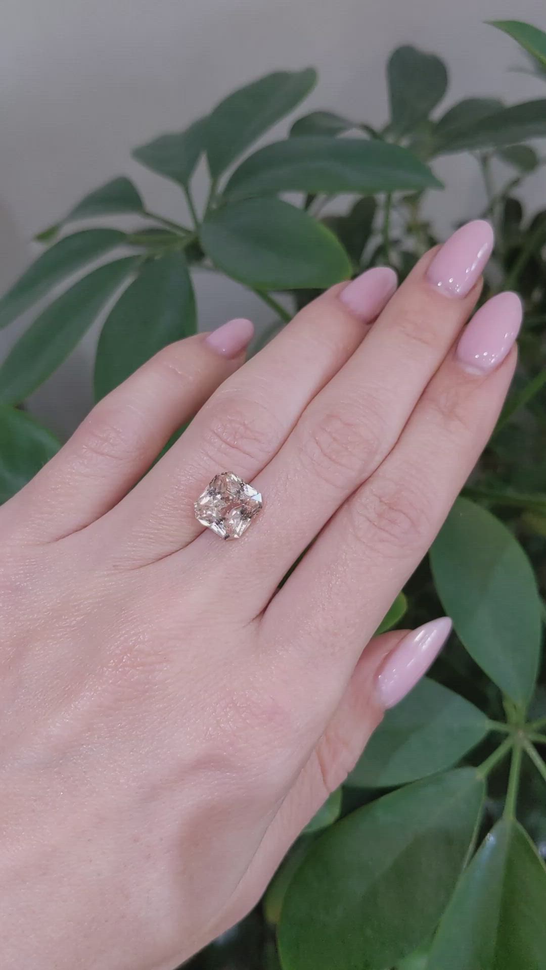 4.95 Ct. Peach Sapphire from Ceylon (Sri Lanka) Size Video