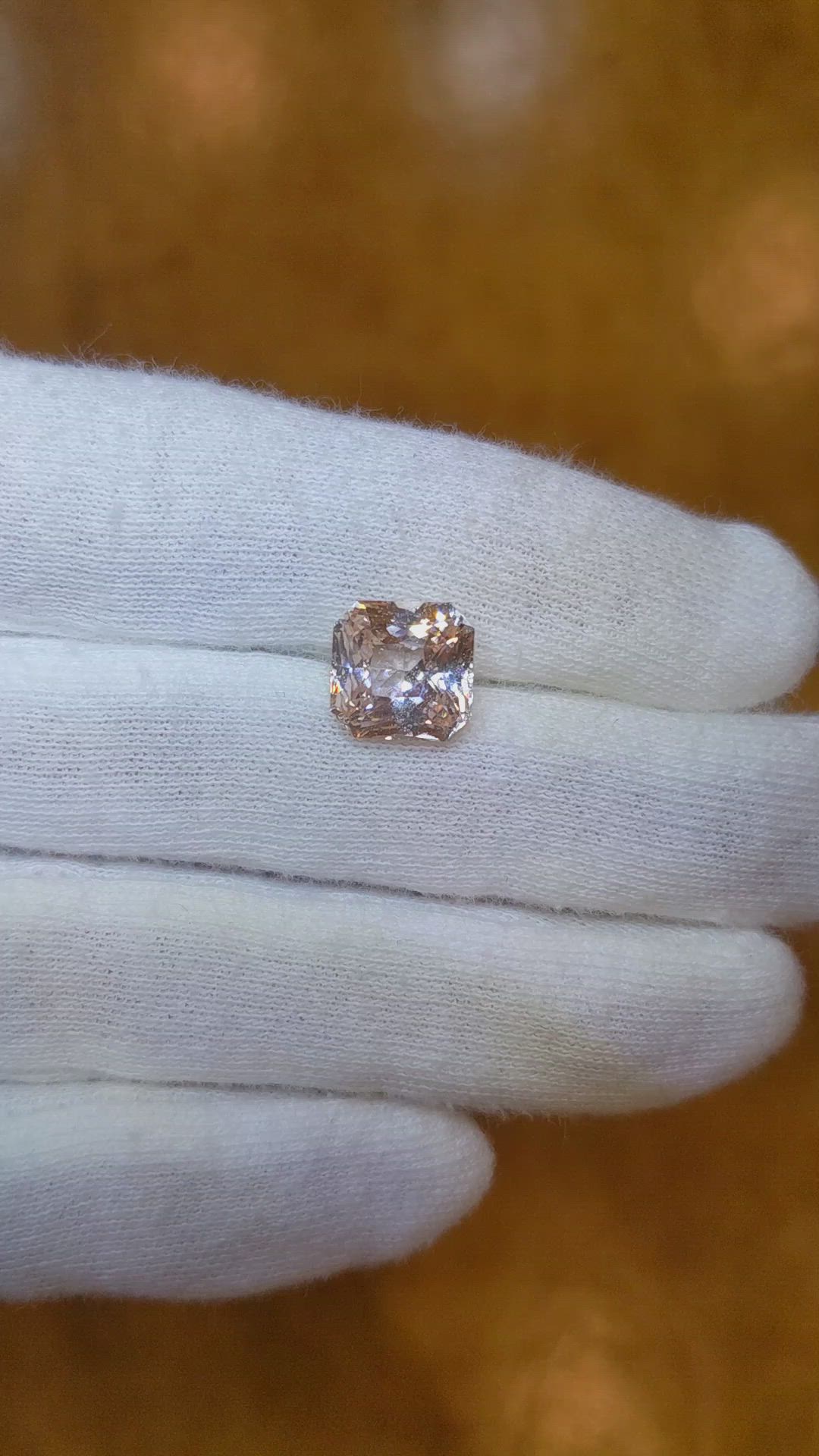 4.95 Ct. Peach Sapphire from Ceylon (Sri Lanka) Size Video