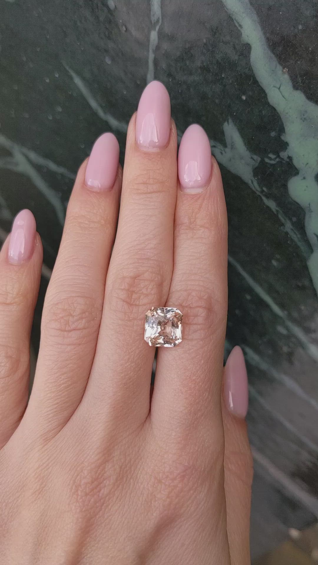 4.95 Ct. Peach Sapphire from Ceylon (Sri Lanka) Size Video