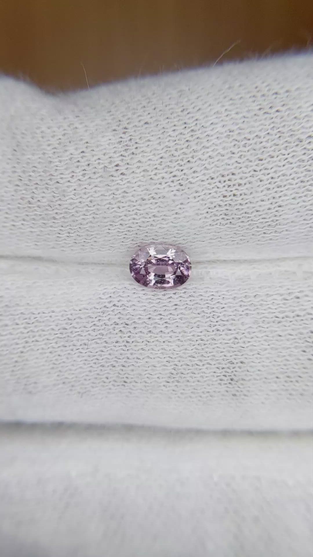 0.59 Ct. Pinkish Purple Sapphire from Ceylon (Sri Lanka) Size Video