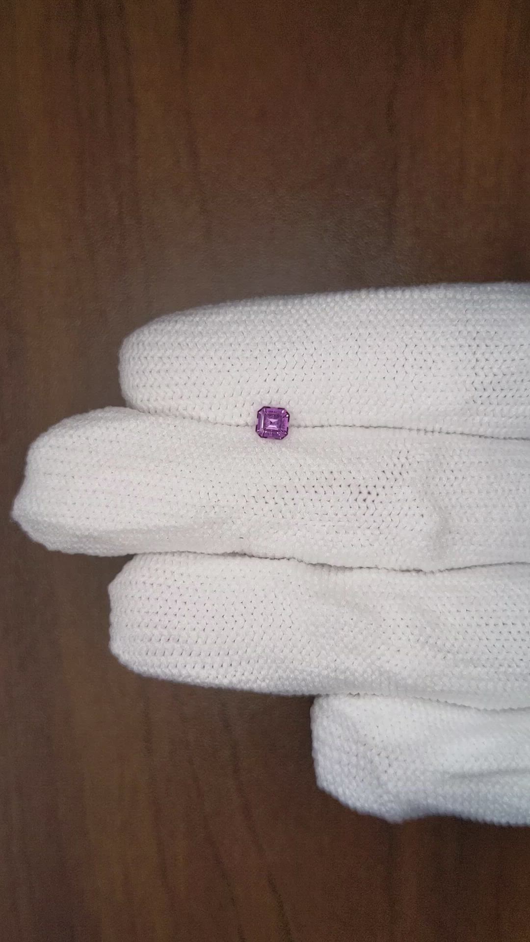 0.32 Ct. Pinkish Purple Sapphire from Ceylon (Sri Lanka) Size Video