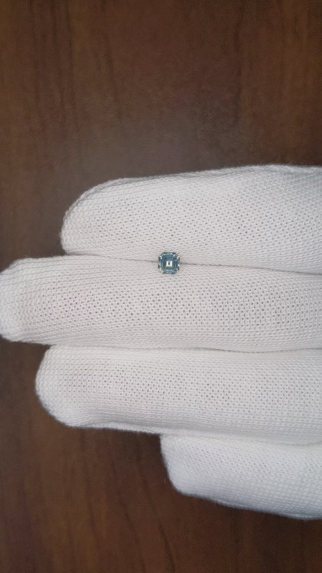 0.40 Ct. Greenish Blue Sapphire from Ceylon (Sri Lanka) Size Video