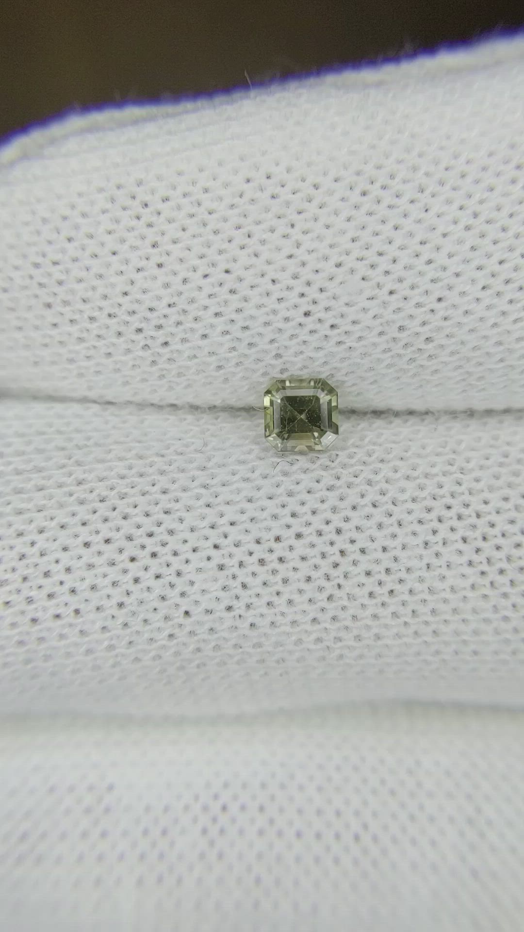 0.37 Ct. Yellowish Green Sapphire from Ceylon (Sri Lanka) Size Video