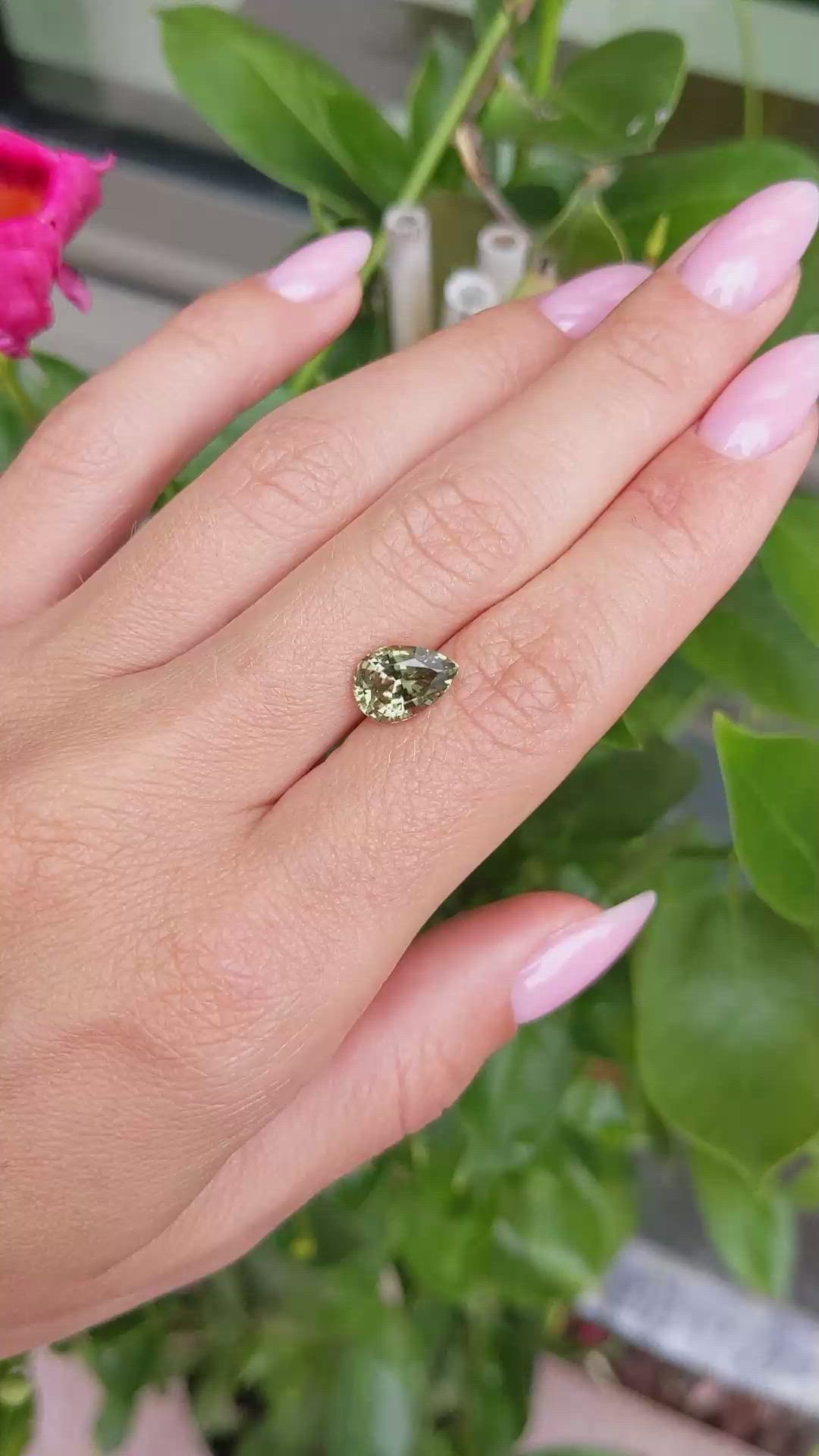 3.07 Ct. Yellowish Brown Sapphire from Madagascar Size Video