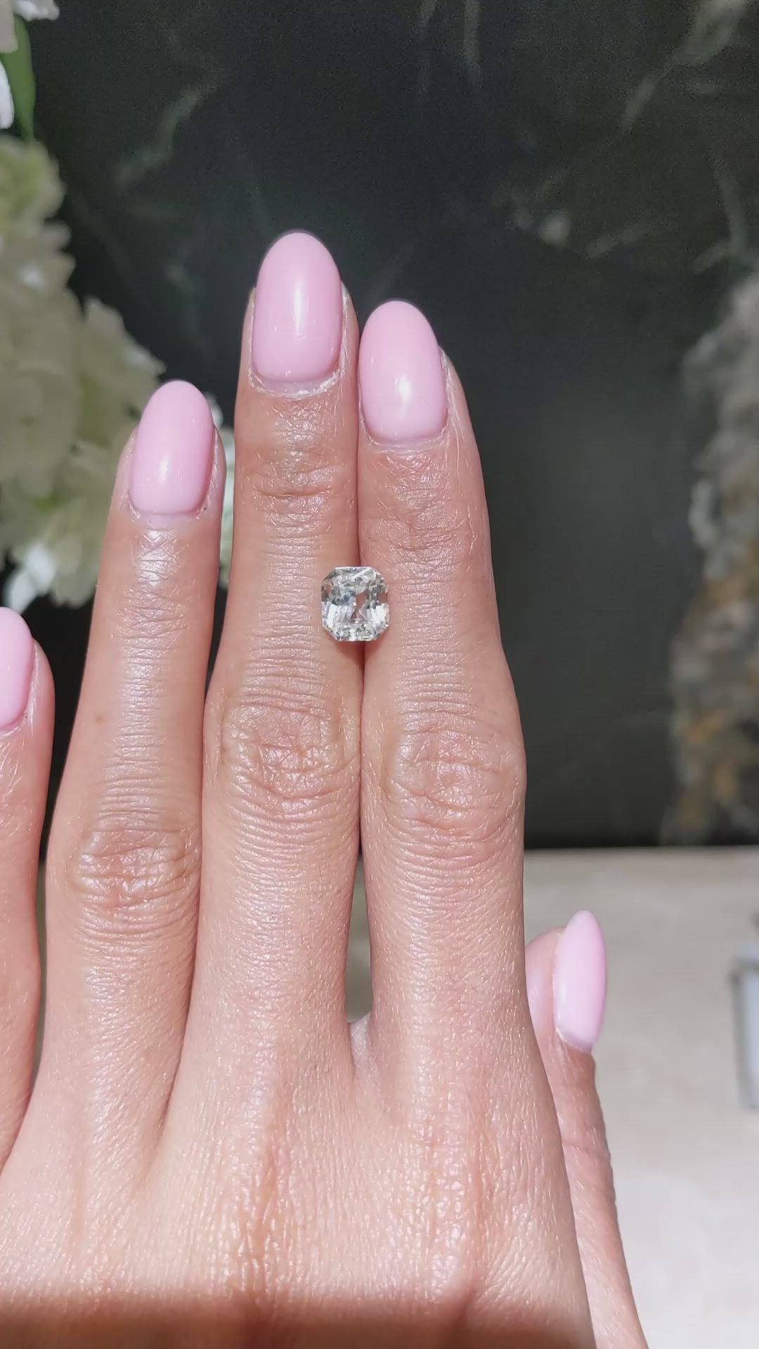 2.60 Ct. White Sapphire from Ceylon (Sri Lanka) Size Video