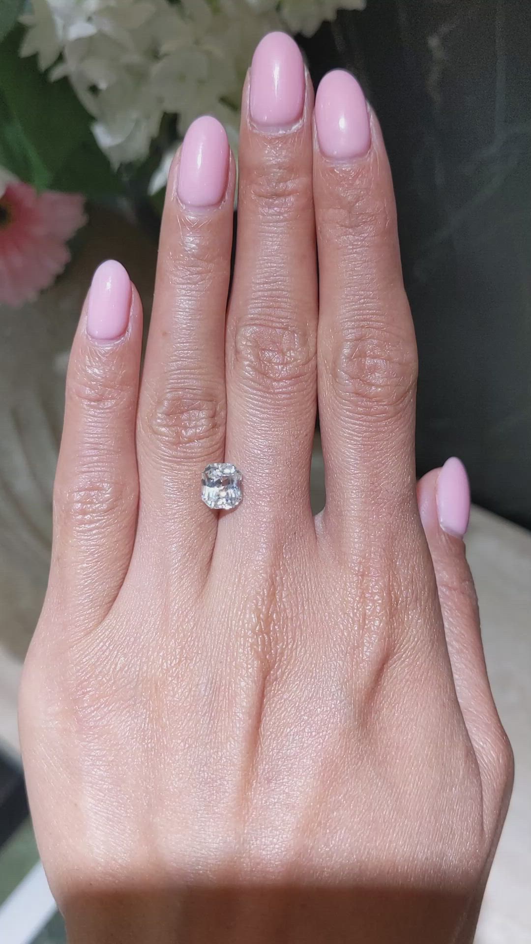2.60 Ct. White Sapphire from Ceylon (Sri Lanka) Size Video