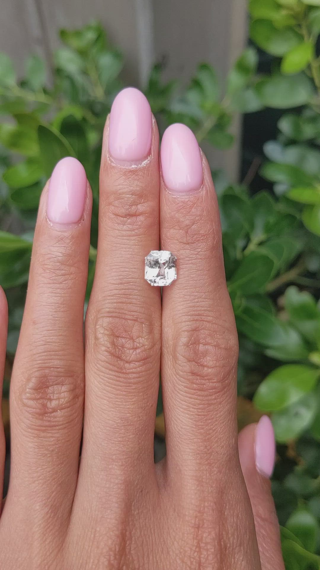 2.60 Ct. White Sapphire from Ceylon (Sri Lanka) Size Video