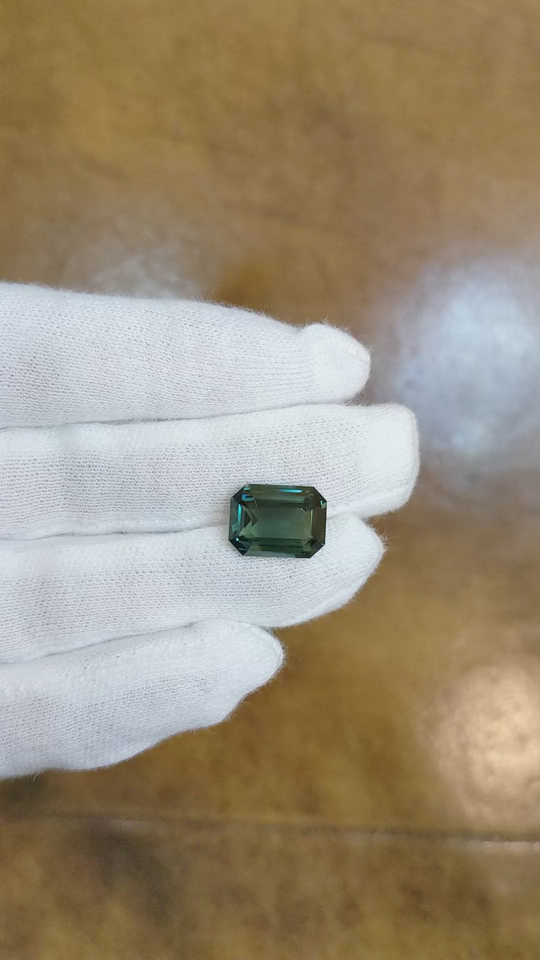 7.05 Ct. Bluish Green Sapphire from Madagascar Size Video