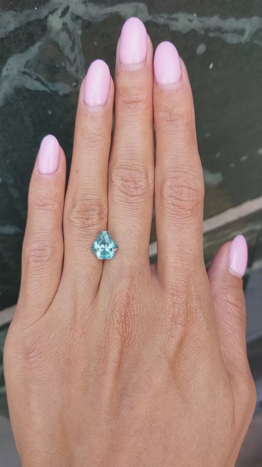 2.67 Ct. Greenish Blue Sapphire from Montana Size Video
