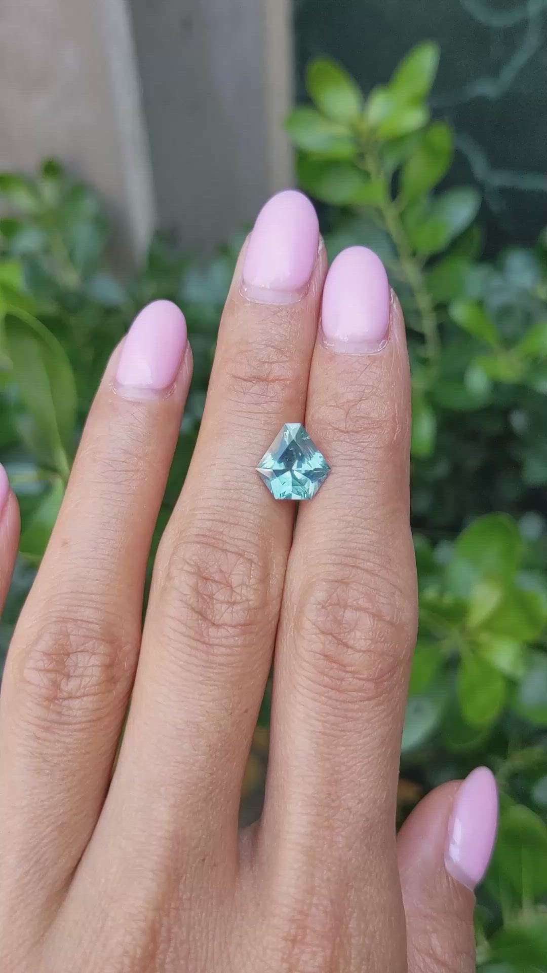2.67 Ct. Greenish Blue Sapphire from Montana Size Video