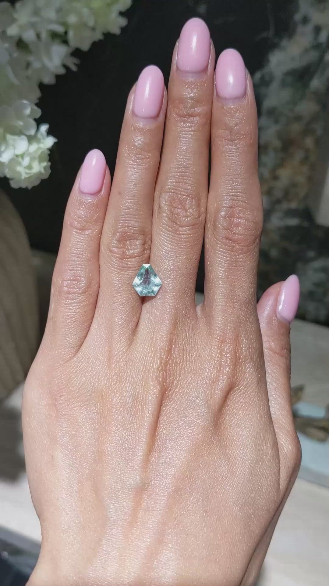 2.27 Ct. Green Sapphire from Montana Size Video