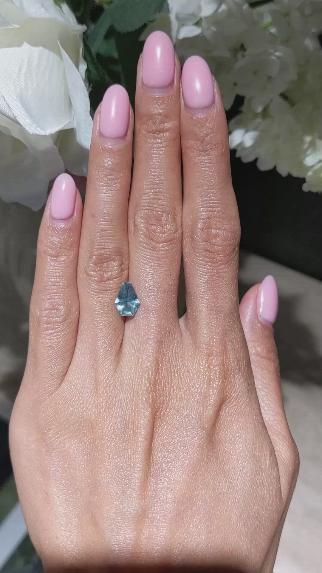 2.00 Ct. Greenish Blue Sapphire from Montana Size Video