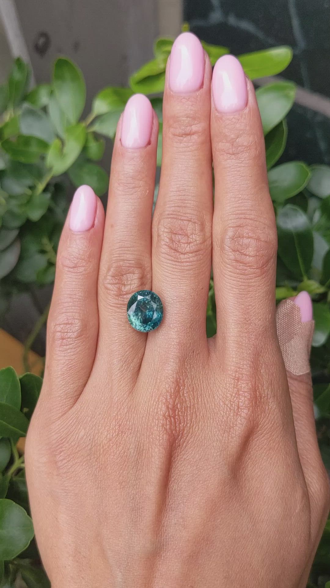 6.96 Ct. Bluish Green Sapphire from Montana Size Video