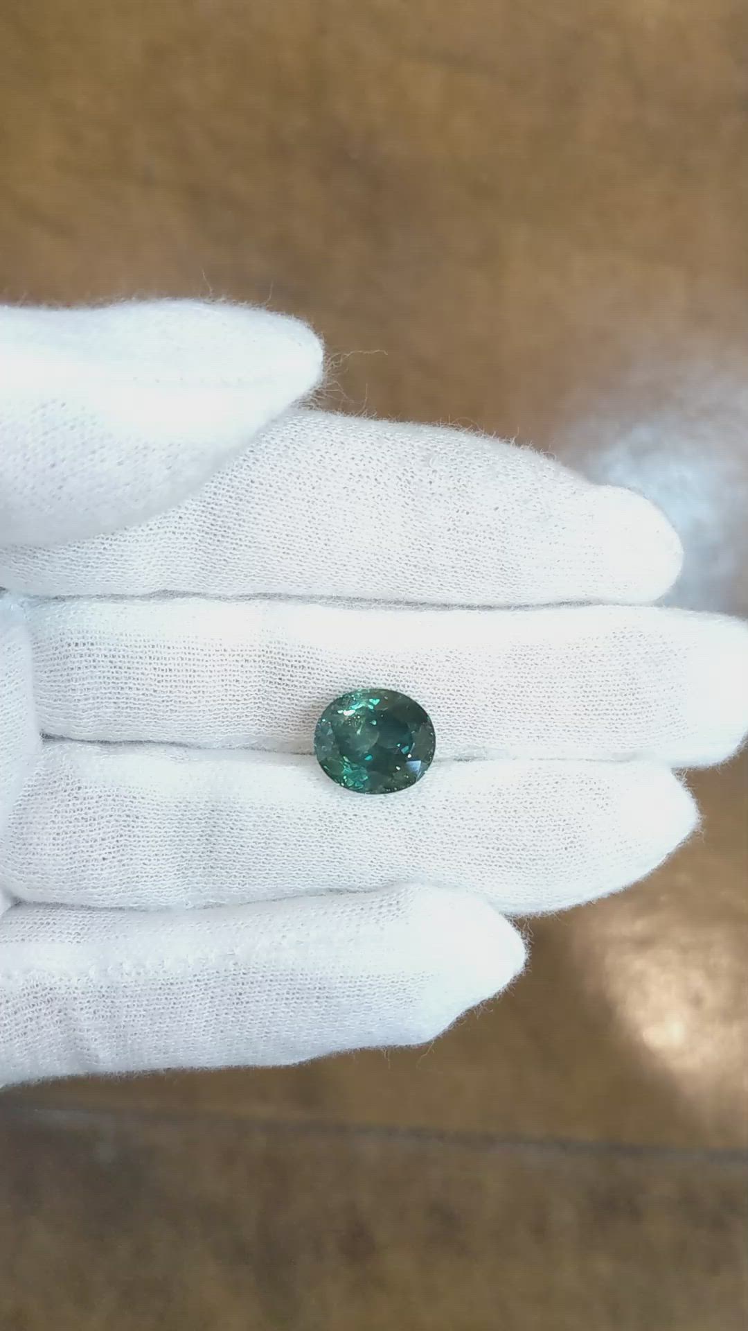 6.96 Ct. Bluish Green Sapphire from Montana Size Video