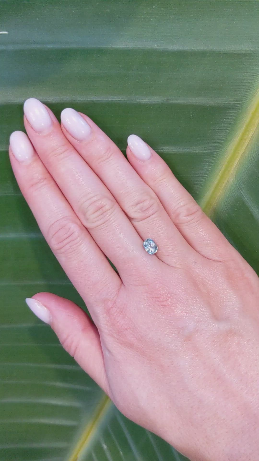 1.24 Ct. Greenish Blue Sapphire from Montana Size Video