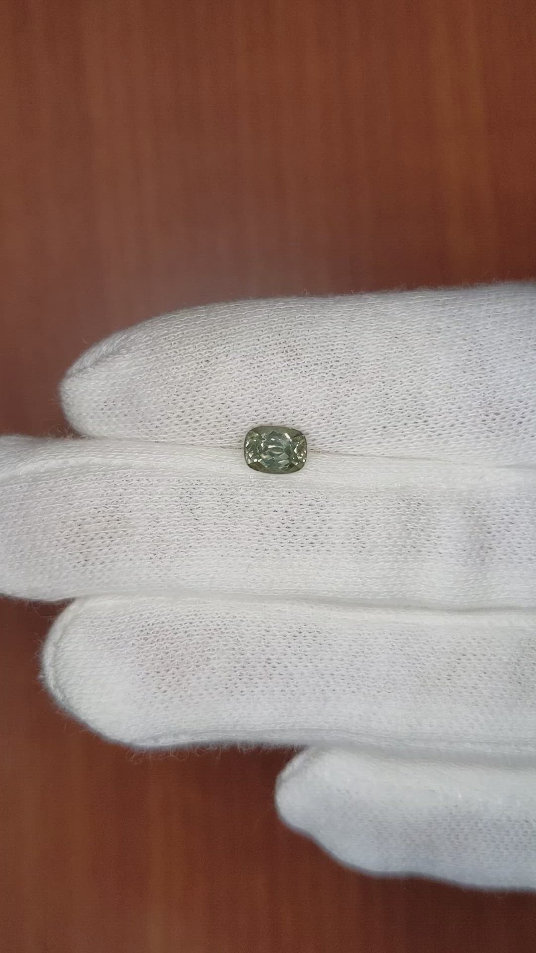 0.84 Ct. Green Sapphire from Montana Size Video