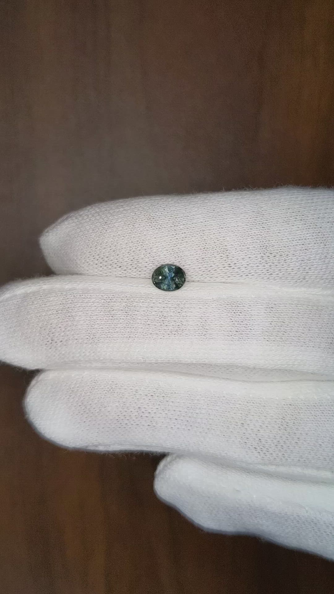 0.66 Ct. Bluish Green Sapphire from Ceylon (Sri Lanka) Size Video