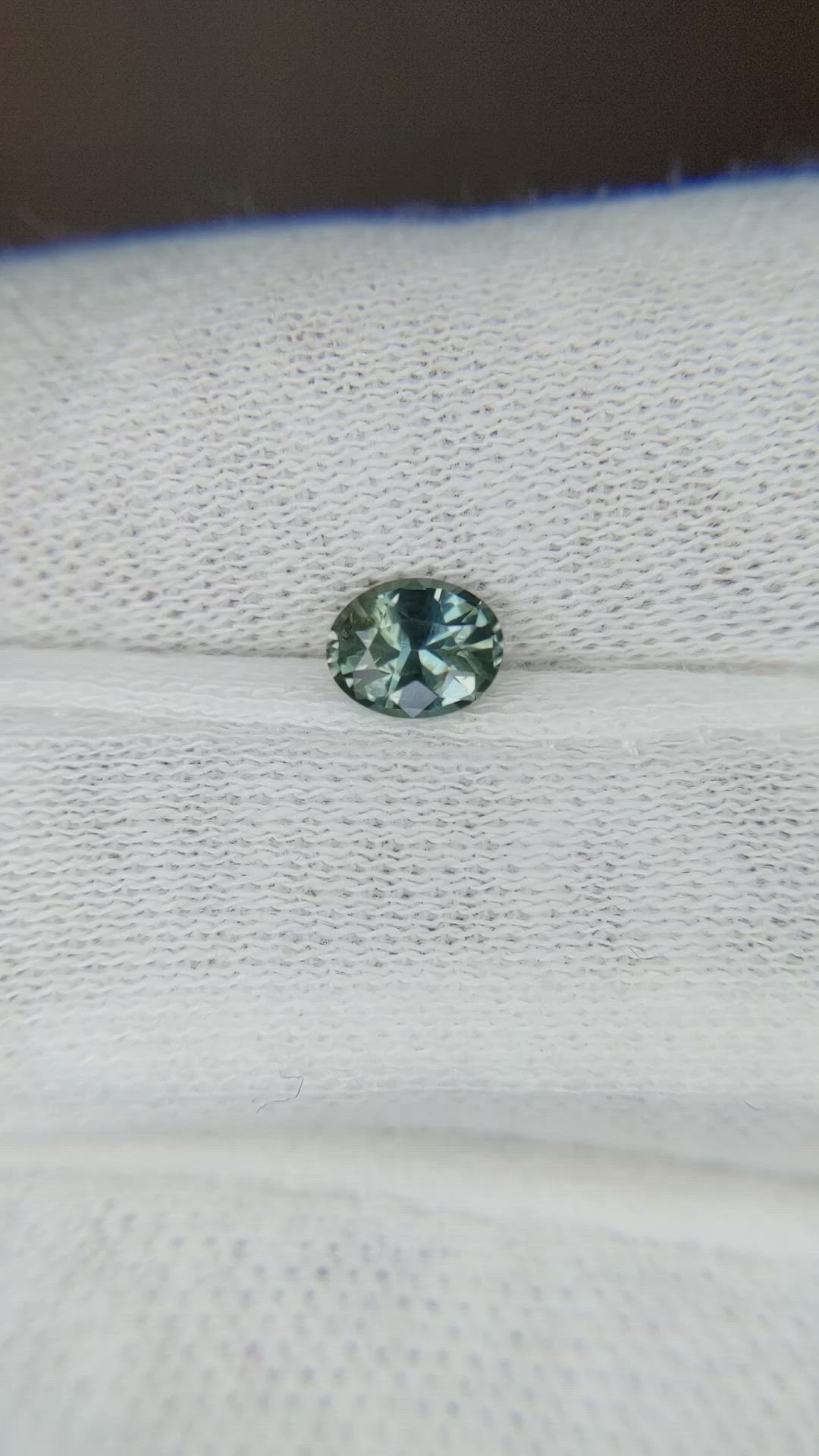 0.66 Ct. Bluish Green Sapphire from Ceylon (Sri Lanka) Size Video